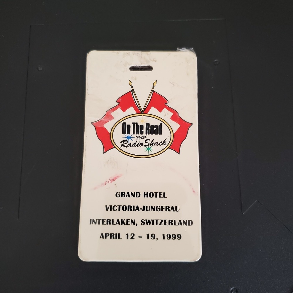 Luggage tag card Grand Hotel Victoria Switzerland interlaken April 12 - 19 1999